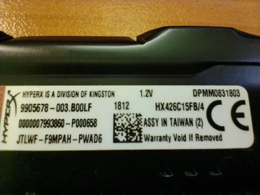 Памет за компютър KINGSTON 4GB 2666MHz DDR4 CL15 DIMM HyperX FURY Black HX426C15FB/4