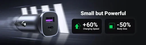 Ugreen зарядно за кола Fast Charger Car – Type-C + USB QC3.0