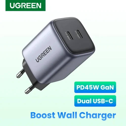Ugreen универсално зарядно за стена Charger Wall GaN 45W CD294 Grey –