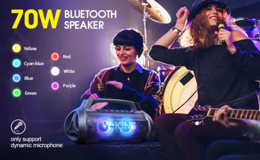 W-King Блутут мобилна парти колонка Bluetooth Party Speaker – D10 Black – 70W