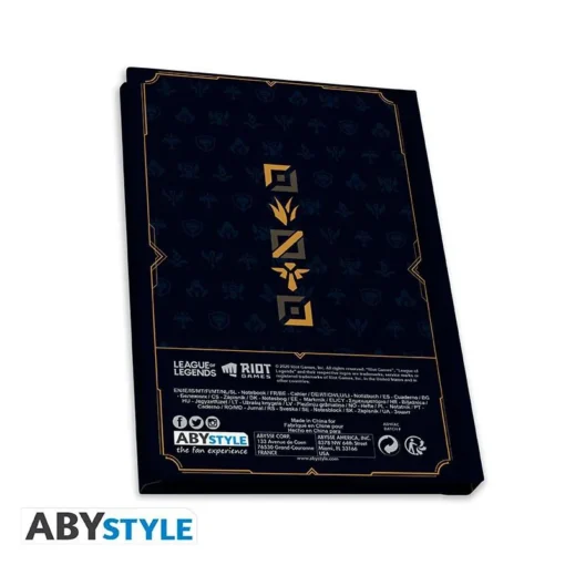 Комплект ABYSTYLE LEAGUE OF LEGENDS – Pck XXL glass + Pin + Notebook “Hextech logo”