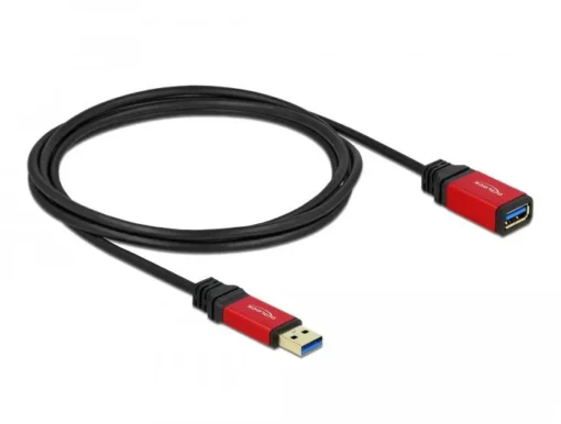 Удължителен кабел Delock USB-A мъжко - USB-А женско 2 м Premium Екраниран