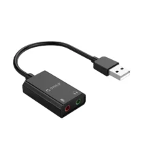 Orico външна звукова карта USB Sound card - Headphones Mic Black - SKT2-BK