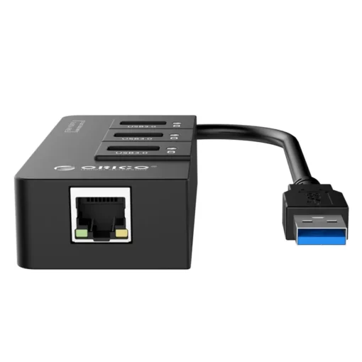 Orico хъб USB3.0 HUB 4 port + LAN – HR01-U3