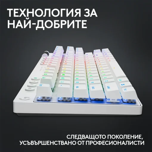 Геймърска механична клавиатура Logitech G Pro X TKL White Lightspeed Tactile