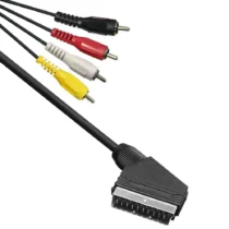 кабели за компютри Кабел DeTech SCART - 3 RCA M 1.0m Черен - 18022