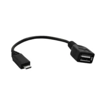 кабел за мобилен телефон Кабел DeTech USB F - USB Micro 30см Черен