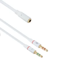 кабели за компютри Аудио преходник DeTech 2x 3.5 male - 3.5 Female 25см -