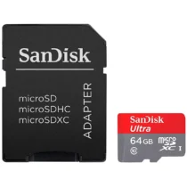 Карта памет SanDisk High Endurance microSDXC 64GB + SD Adapter - for dash cams & home monitoring up to 5000 Hours Full H