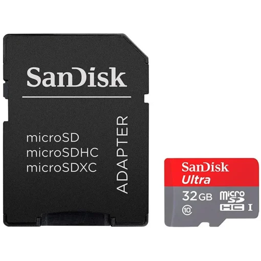 Карта памет SanDisk High Endurance microSDHC 32GB + SD Adapter - for dash cams & home monitoring up to 2500 Hours Full H
