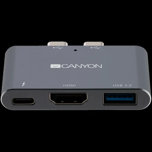 USB хъб CANYON DS-1 Multiport Docking Station with 3 port with Thunderbolt 3 Dual type C male port 1*Thunderbolt 3 femal