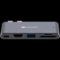 USB хъб CANYON DS-5 Multiport Docking Station with 5 port with Thunderbolt 3 Dual type C male port 1*Thunderbolt 3 femal