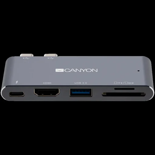 USB хъб CANYON DS-5 Multiport Docking Station with 5 port with Thunderbolt 3 Dual type C male port 1*Thunderbolt 3 femal