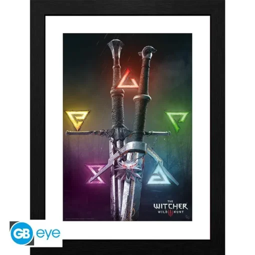 GBEYE THE WITCHER – Framed print “Signs and Swords”