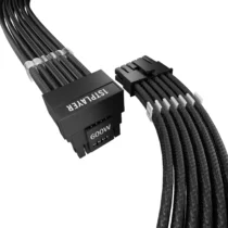 1stPlayer модулен кабел Custom Sleeved Modding Cable Black - PCIe 5.0 12VHPWR M/M -