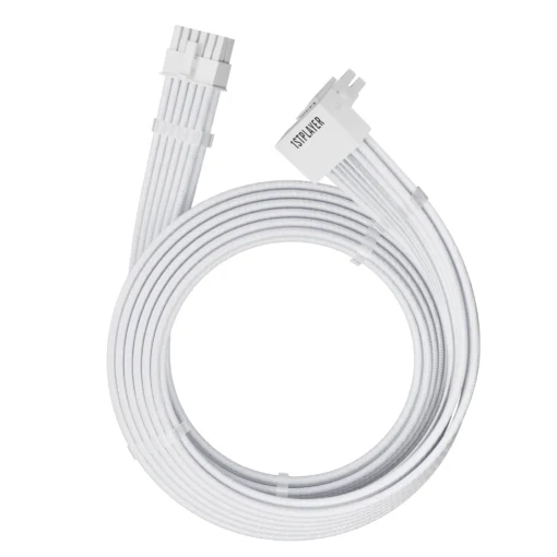 1stPlayer модулен кабел Custom Sleeved Modding Cable White – PCIe 5.0 12VHPWR M/M –