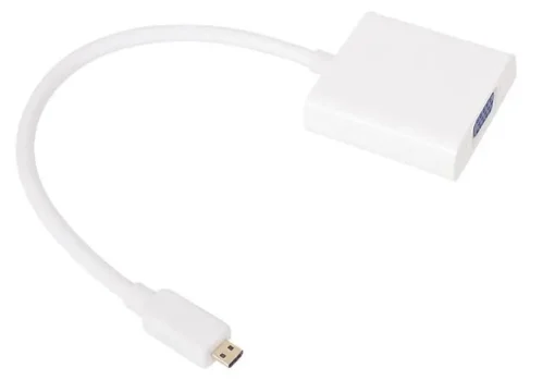 VCom Адаптер Adapter Mini HDMI CM to VGA F White – CG592-0.15m