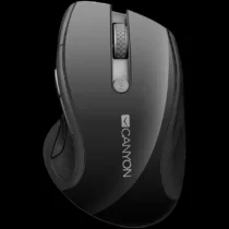 Безжична мишка CANYON 2.4Ghz wireless mouse optical tracking - blue LED 6 buttons DPI 1000/1200/1600 Black pearl
