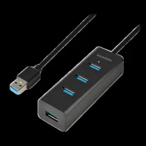 USB хъб AXAGON HUE-S2BL 4x USB3.0 Charging Hub 1.2m Cable MicroUSB Charging