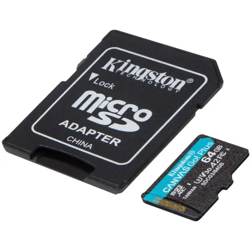 Карта памет Kingston 64GB microSDXC Canvas Go Plus 170R A2 U3 V30 Card + ADP EAN: