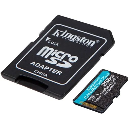 Карта памет Kingston 256GB microSDXC Canvas Go Plus 170R A2 U3 V30 Card + ADP
