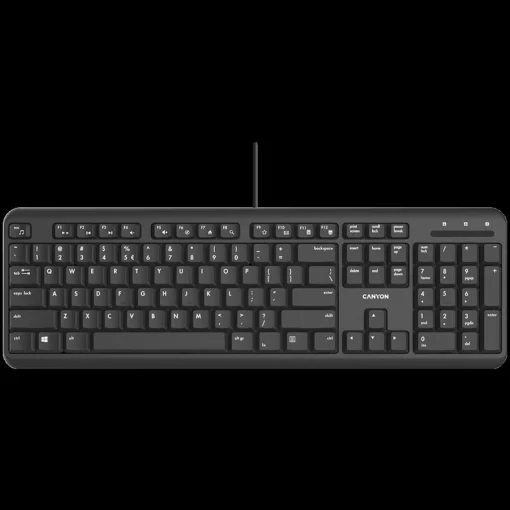 Клавиатура CANYON HKB-20 wired keyboard with Silent switches 105 keysblack 1.8 Meters cable lengthSize 442*142*17.5mm460