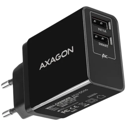 Зарядно за мобилен телефон Axagon Dual wall charger