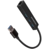 USB хъб AXAGON HMA-GL3A 3x USB-A + GLAN USB3.2 Gen 1 hub metal 20cm USB-A cable