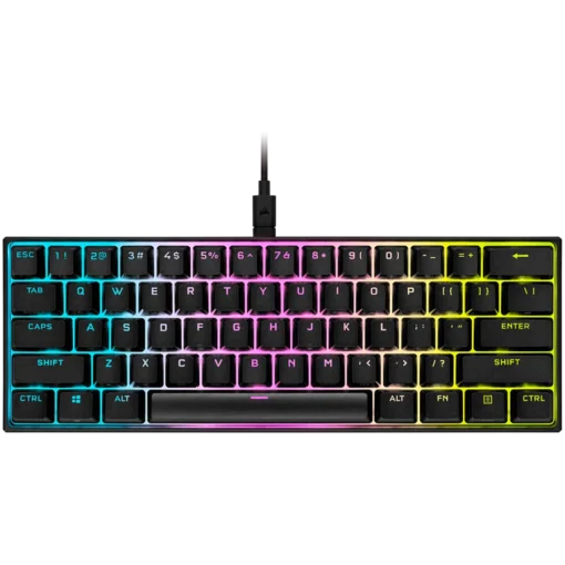 Геймърска клавиатура Corsair K65 RGB MINI 60% Mechanical Gaming Keyboard Backlit RGB LED CHERRY MX SPEED Black Black PBT