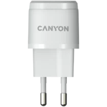Зарядно за мобилен телефон CANYON H-20-05 PD 20W Input: 100V-240V Output: 1 port charge: USB-C:PD 20W (5V3A/9V2.22A/12V1