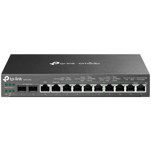 Рутер TP-Link ER7212PC Omada Gigabit VPN Router with PoE+ Ports and Controller Ability 2× G SFP WAN/LAN Port 1× G RJ45 W
