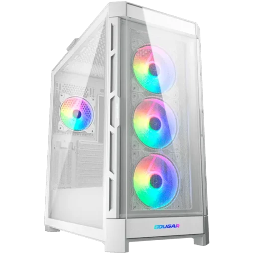 Кутия за компютър COUGAR DUOFACE PRO RGB White Mid-Tower Tempered Glass + Airflow front panels 4x 120mm ARGB fans GPU Ho
