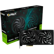 Видео карта Palit RTX 4060 Dual 8GB GDDR6 128 bits 1x HDMI 2.1 3x DP 1.4a two fan 1x 8-pin Power connector recommended P