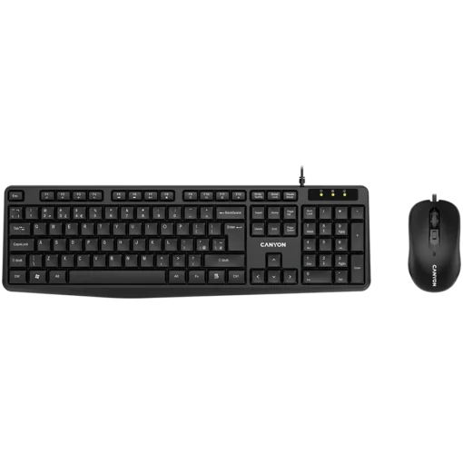 Клавиатура CANYON USB standard KB water resistant BG layout bundle with optical 3D wired mice 1000DPI