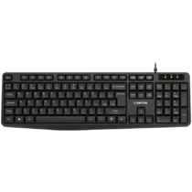 Клавиатура CANYON Wired Keyboard 104 keys USB2.0 Black cable length 1.5m 443*145*24mm 0.37kg