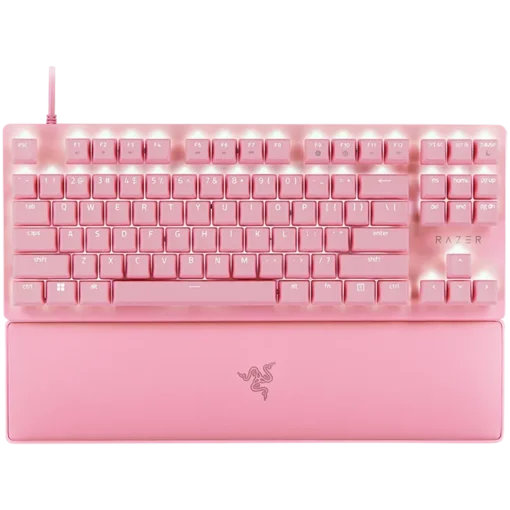 Геймърска клавиатура Razer Huntsman V2 Tenkeyless Pink Optical Gaming Keyboard (Linear Optical Switches Gen-2) US Layout