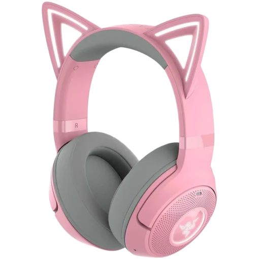 Геймърски слушалки Kraken Kitty BT V2 - Quartz Ed. Pink Wireless Gaming Headset Kitty Ears and Earcups Bluetooth 5.2 wit