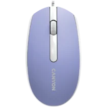 Мишка за компютър Canyon Wired  optical mouse with 3 buttons DPI 1000 with 1.5M USB cable Mountain lavender 65*115*40mm