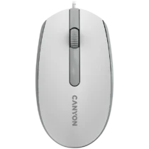 Мишка за компютър Canyon Wired  optical mouse with 3 buttons DPI 1000 with 1.5M USB cableWhite grey 65*115*40mm