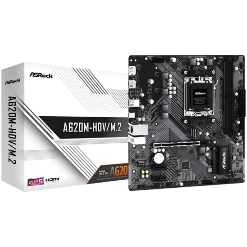 Дънна платка ASROCK MB Desktop A620M-HDV/M2 AM5 2x DDR5 1x PCIe 4.0 x16 2x PCIe 3.0 x1 1x Hyper M.2(PCIe Gen4x4) 2x SATA