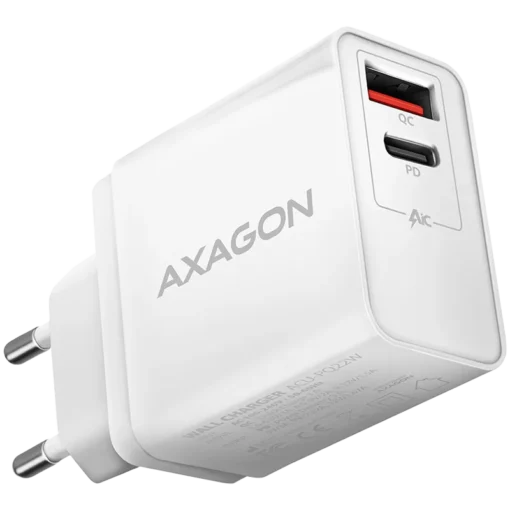 Зарядно за мобилен телефон AXAGON ACU-PQ22W QC3.0 + USB-C PD wall charger