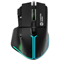 Геймърска мишка CANYON Fortnax GM-636, 9keys Gaming wired mouse,Sunplus 6662, DPI up to 20000, Huano 5million switch, RGB lighting effects, 1.65M braided cable, ABS material. size: 113*83*45mm, weight: 102g, Black