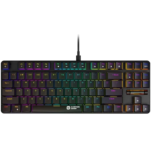 Геймърска клавиатура CANYON Cometstrike GK-50 87keys Mechanical keyboard 50million times life GTMX red switch RGB backli