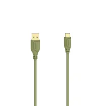 Кабел Hama Flexi-Slim USB-C - USB-A 2.0 мъжко 0.75м Зелен