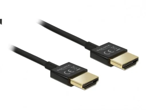 Кабел Delock  HDMI-A мъжко - HDMI-A мъжко Ethernet 4K 0.5 м Черен
