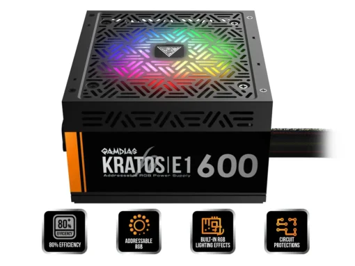 Gamdias Захранване PSU 600W Addressable RGB – KRATOS E1-600