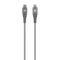 Кабел Skross USB-C - Lightning Метална оплетка 1.20 м Сив