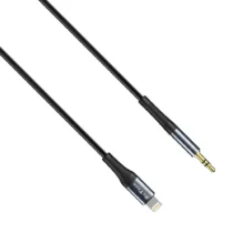 кабел за мобилен телефон Аудио кабел DeTech DE-42iA 3.5mm към Lightning 1.0м Черен -