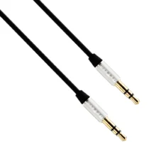 кабел за мобилен телефон Аудио кабел DeTech DE-15AUX 3.5mm жак М/М 1.0м Черен -