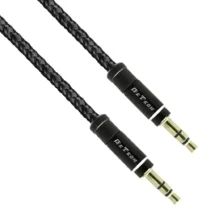 кабел за мобилен телефон Аудио кабел DeTech DE-04AUX 3.5mm жак М/М 1.0м Черен -